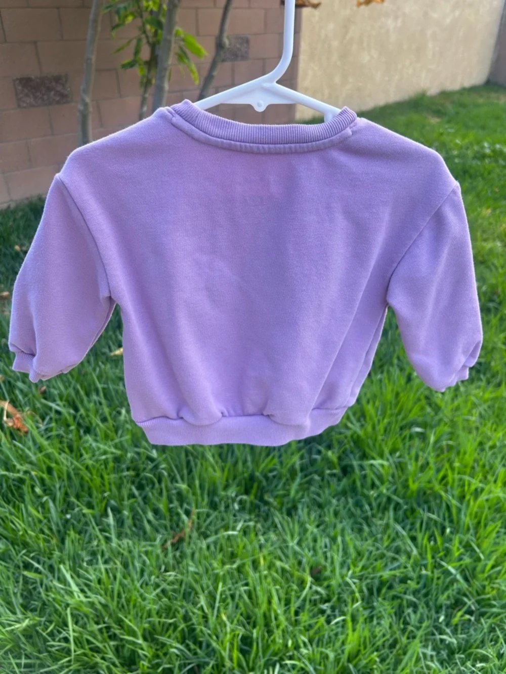 GAP Lavender Crewneck Sweatshirt with Dumbo Graphic and Yellow Hat